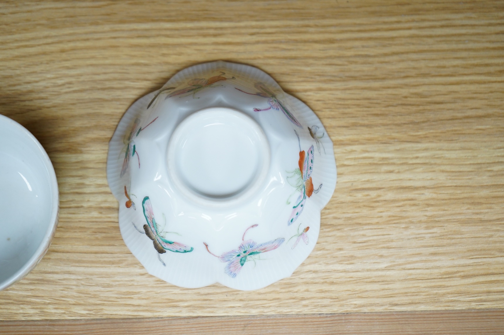 Two 19th century Chinese ‘butterfly’ bowls, largest 6cm high